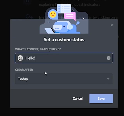 Discord Custom status update